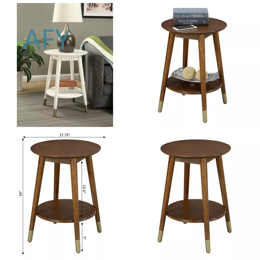 Muji Home Storage - 木製サイドテーブル、下部収納コンパートメント付き、中世風モダンホームオフィスリビングルーム装飾家具、IKEA MUJI用