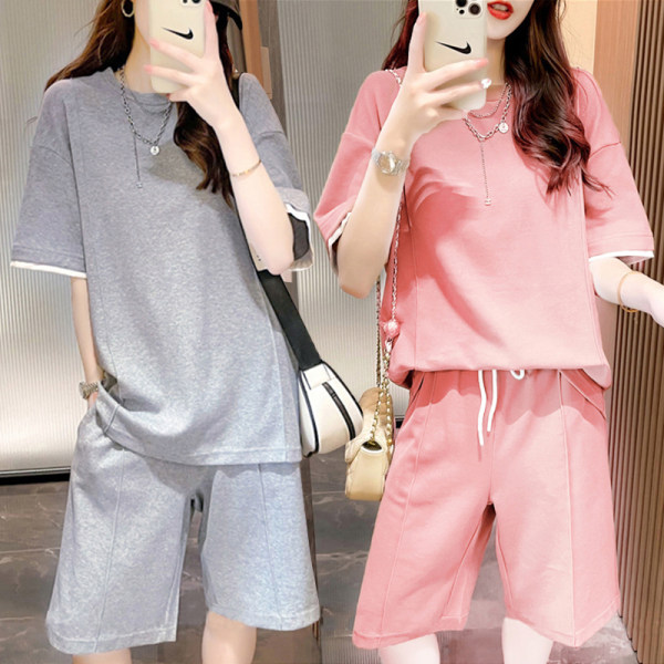プラスサイズの女性の夏カジュアルルーズパジャマ半袖ホーム服ツ - Korean Lifestyle のレビューと価格