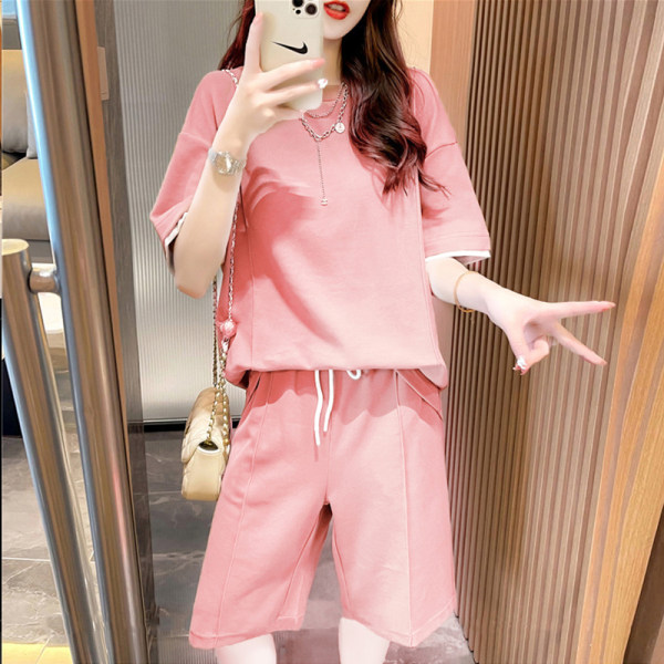 プラスサイズの女性の夏カジュアルルーズパジャマ半袖ホーム服ツ - Korean Lifestyle のレビューと価格