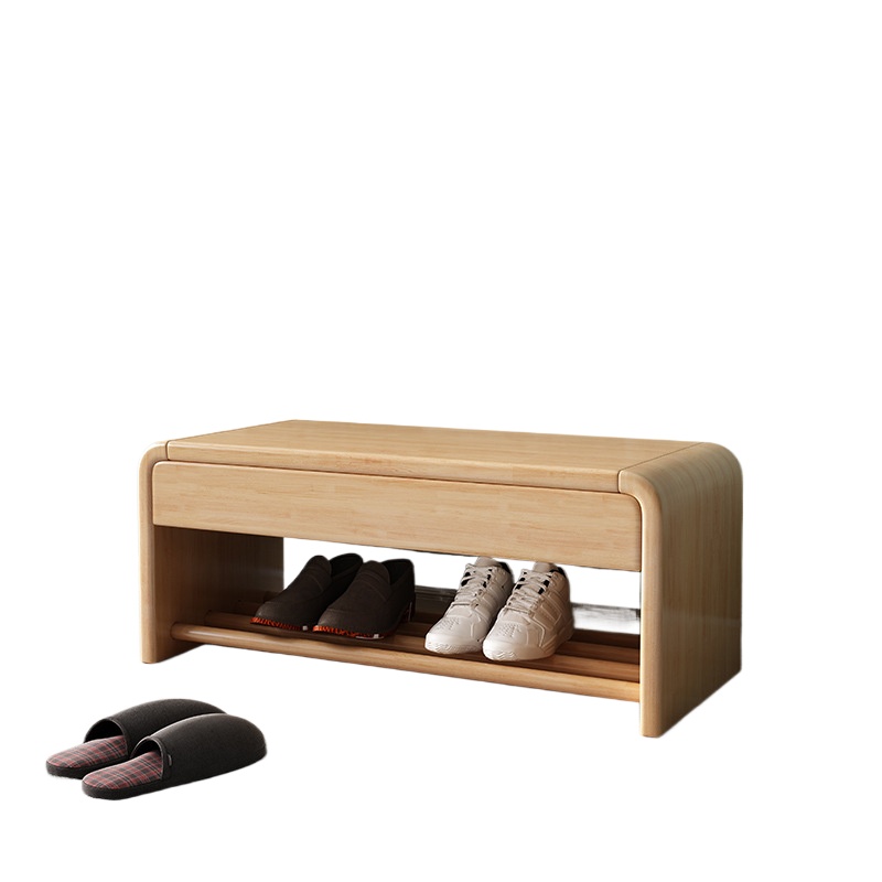 玄関用シューズベンチ 木製フットスツール 引き出し収納付き  - Muji Home Storage のレビューと価格