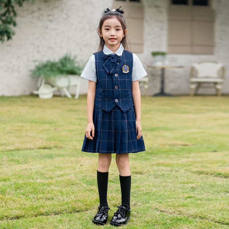 子供英国チェック柄ベストシャツスーツパンツ女の子チョッキブラ - Korean Lifestyle のレビューと価格